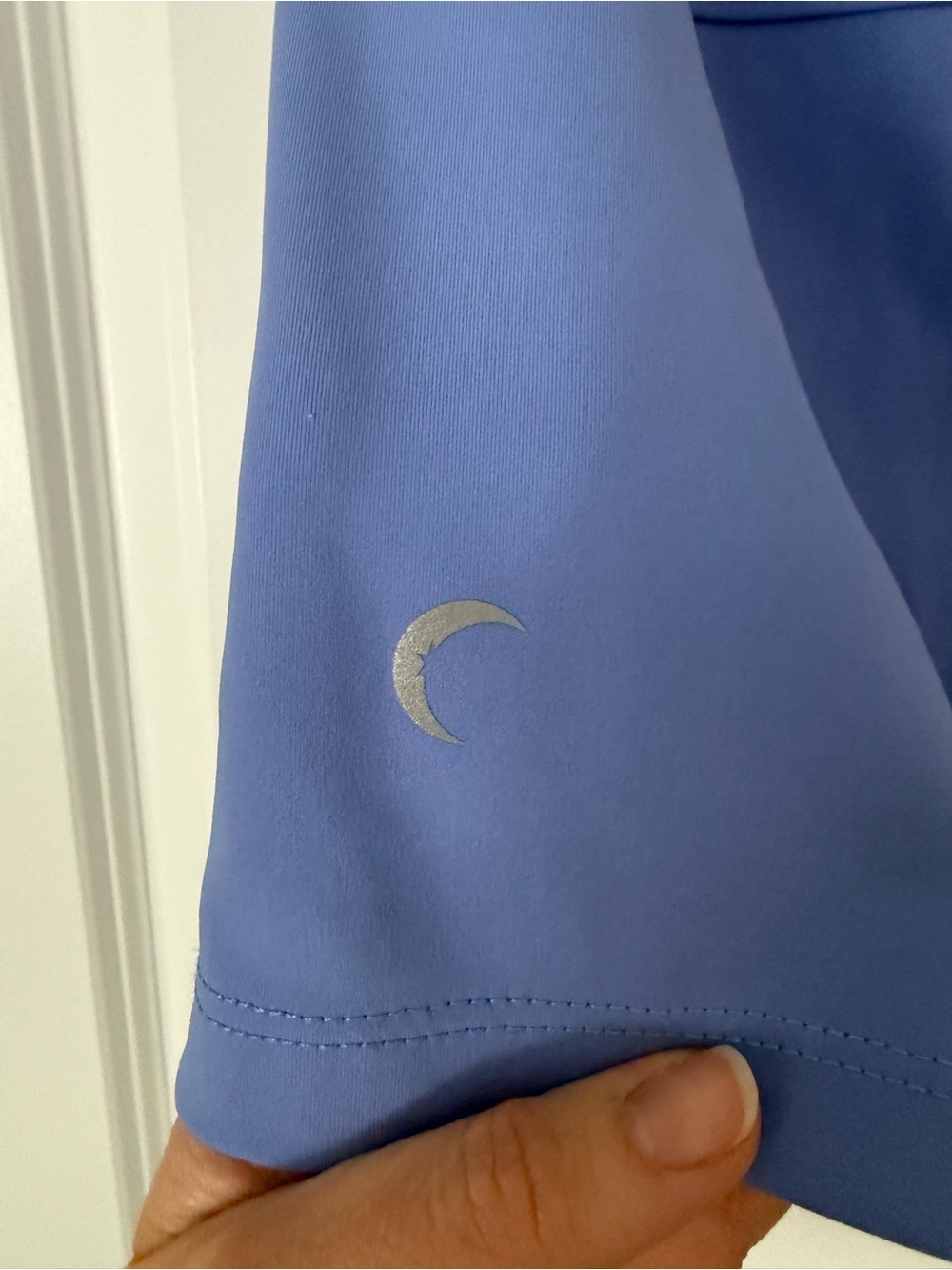 Zyia Active Women’s Athletic Drawstring Shorts in Periwinkle Blue - Picture 3 of 4